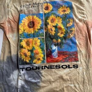 Claude Monet Sunflower Print Short Sleeve Tee